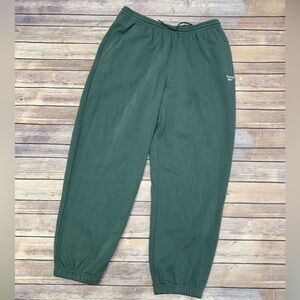 Reebok identity small logo fleece jogger sweatpants green forest size XL